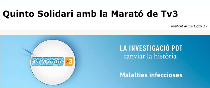 Quinto solidari amb LA MARATÒ TV3