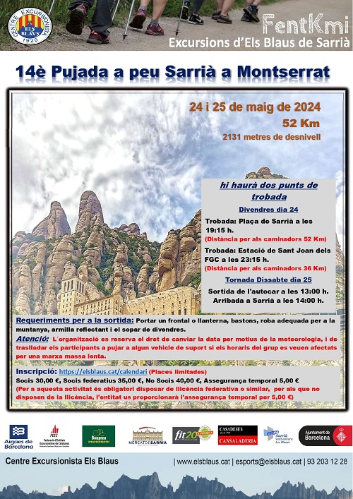  Inscripcions obertes per a la 14a edició de la Sarrià-Montserrat!